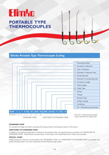 Portable Type Thermocouples