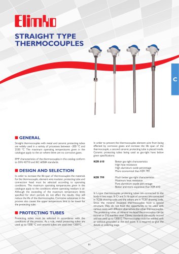 Straight Type Thermocouples