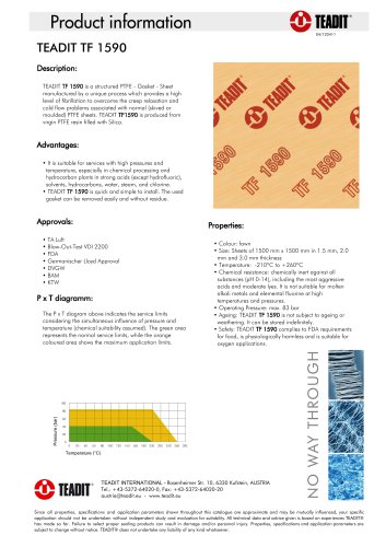 TF 1590 - PTFE-gasket-sheet with silica filler