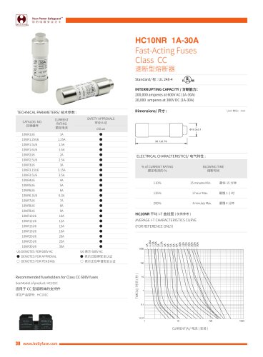 Hollyland HC10NR 10X38mm Class CC Cylinder Fuses