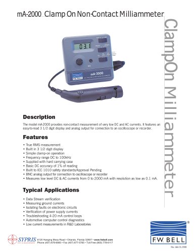 mA-2000: Clamp On Non-Contact Milliammeter