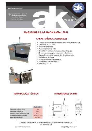 AMASADORA AK-RAMON AMM-150 H