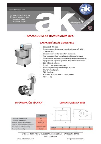 AMASADORA AK-RAMON AMM-80 S