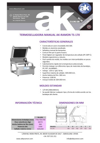 TERMOSELLADORA MANUAL AK-RAMON TS-170