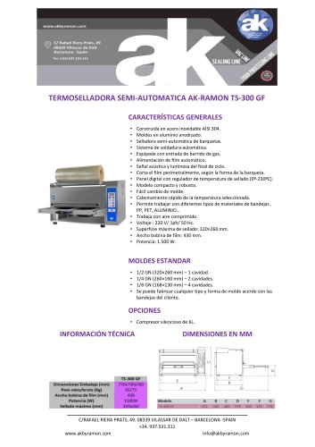 TERMOSELLADORA SEMI-AUTOMATICA AK-RAMON TS-300 GF