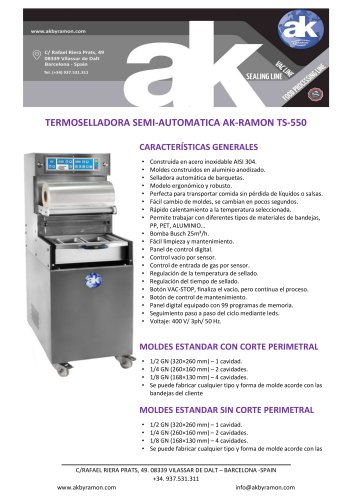 TERMOSELLADORA SEMI-AUTOMATICA AK-RAMON TS-550