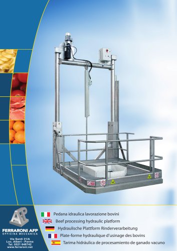 Beef processing hydraulic platform