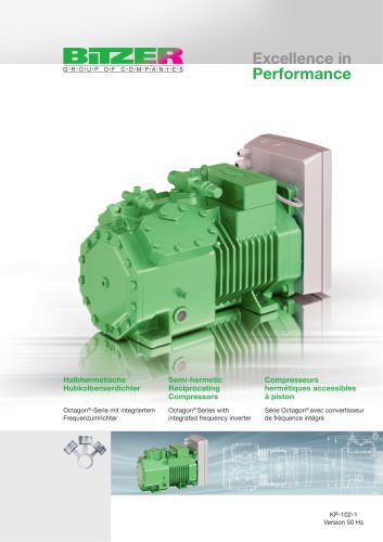 Semi-hermetic Recip. Compressors - Octagon Series with integrated frequency inverter KP-102-1