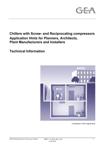 Reciprocating compressors Application Hints for Planners, Architects, Plant Manufacturers and Installers