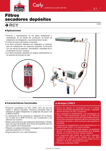 Filtros secadores depósitos