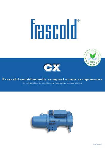 CX - Frascold semi-hermetic compact screw compressors HFO approved