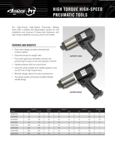 HIGH TORQUE HIGH-SPEED PNEUMATIC TOOLS