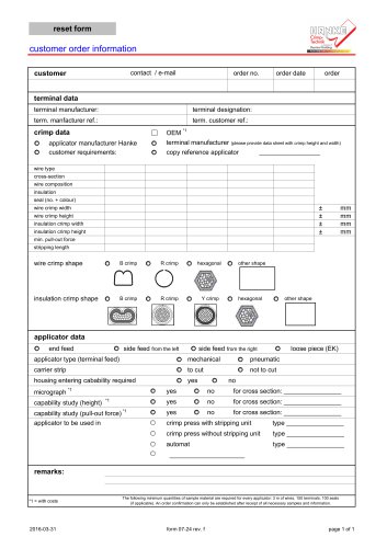 customer order information