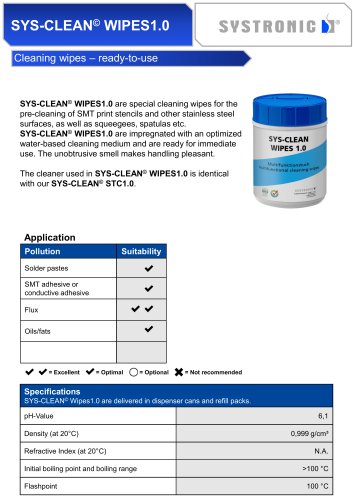 SYS-CLEAN© WIPES1.0