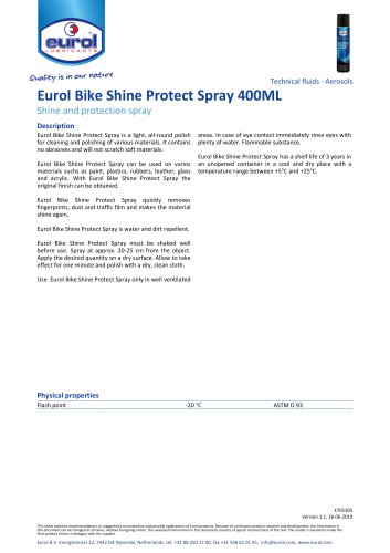 Eurol Bike Shine Protect Spray 400ML