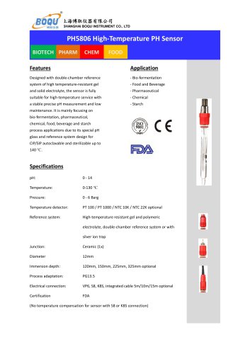 High temp pH sensor for fermentation