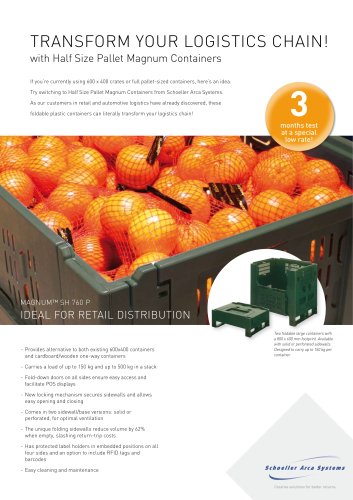 Magnum SH / Transform your Logistics chain! with halfsize pallet Magnum Containers (3 months test)