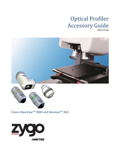 ZYGO Optical Profiler Accessory Guide