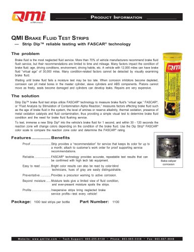 QMI Brake Fluid Test Strips