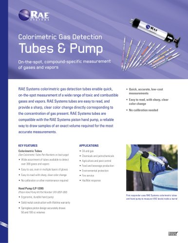 Colorimetric Gas Detection Tubes and Pump