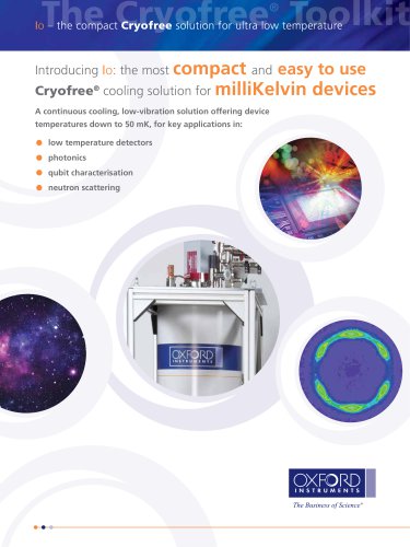 Io – the compact Cryofree solution for ultra low temperature