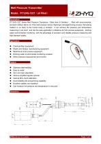 ZHYQ PT124G-122T oil filled flexible melt pressure transmitter