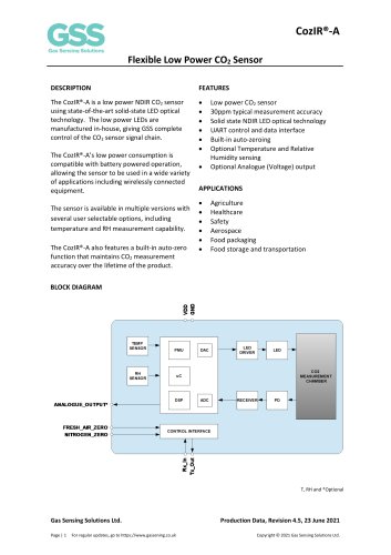 CozIR-A Data Sheet