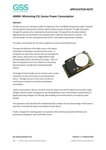 Minimising CO2 Sensor Power Consumption