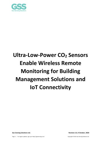 Ultra-Low-Power CO2 Sensors Enable Wireless Remote Monitoring for Building Management Solutions and IoT Connectivity