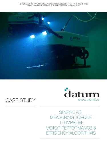 SPERRE AS: MEASURING TORQUE  TO IMPROVE MOTOR PERFORMANCE & EFFICIENCY ALGORITHMS