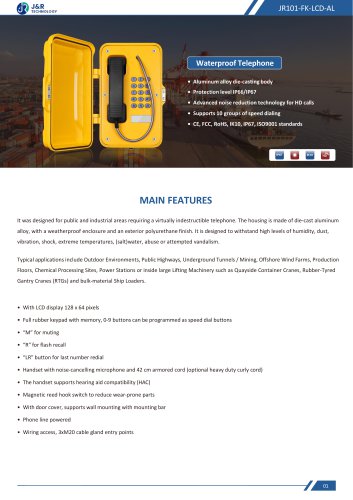 JR101-FK-LCD-AL Specification