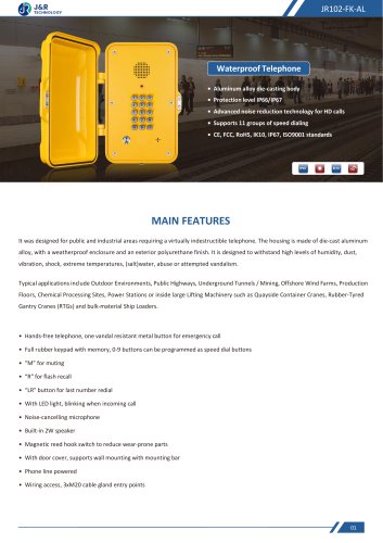 JR102-FK-AL Specification