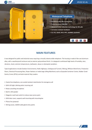 JR102-SC-AL Specification