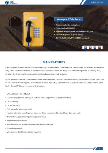 JR105-FK-AL Specification