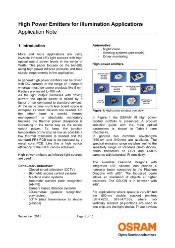 High Power Emitters for Illumination Applications