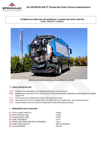 Mx-Combi combined sewer jetting and vacuum vehicle