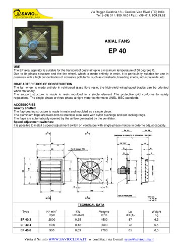 AXIAL FANS EP 40