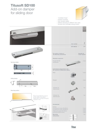 Titusoft SD100 Add-on damper for sliding door