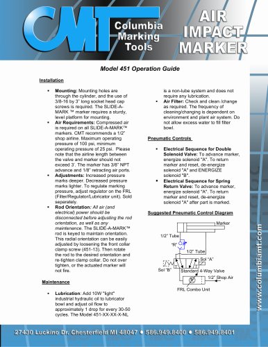 Model 451 Slide-a-Mark Operation Guide