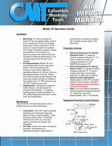 Model 78 Mite-E-Mark Operation Guide and Parts List