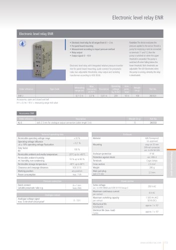 Electronic level relay ENR