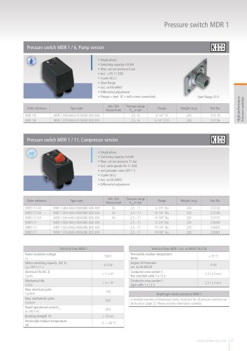 Pressure switch MDR 1