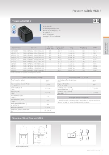 Pressure switch MDR 2