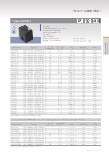 Pressure switch MDR 3