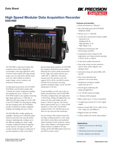 DAS1800 High Speed Modular Data Acquisition Recorder