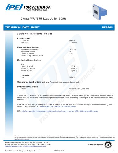 2 Watts WR-75 RF Load Up To 15 GHz