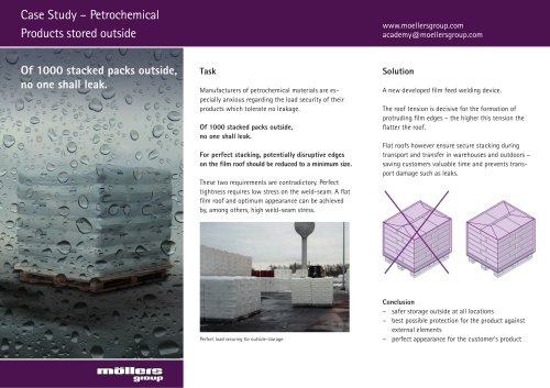 Case Study – Petrochemical Products stored outside