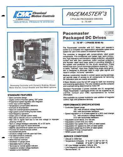 DC Drives PACEMASTER 3 Datasheet