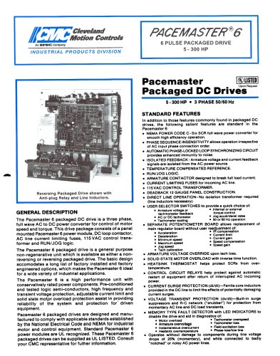 DC Drives PACEMASTER 6 Datasheet