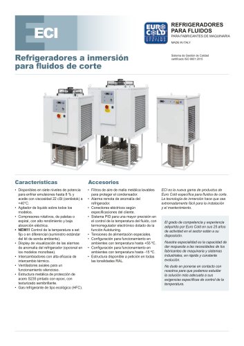 Refrigeradores a inmersion para fluidos de corte